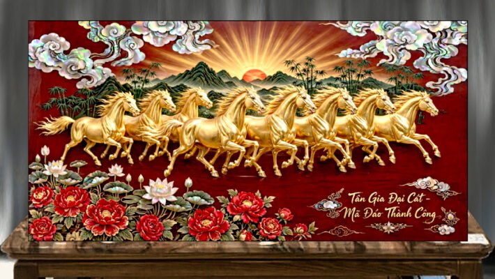 Tranh sơn mài tặng tân gia khai trương hồng phát - A20