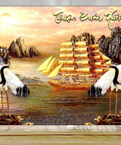 Tranh sơn mài Tặng khai trương hồng phát - A45