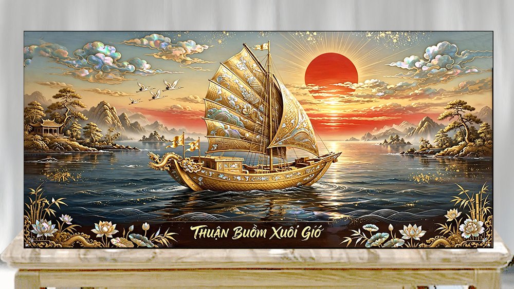 Tranh sơn mài tặng khai trương công ty lớn - A41