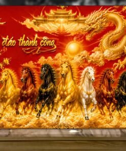 Tranh sơn mài tặng tân gia khai trương mã đáo - A27