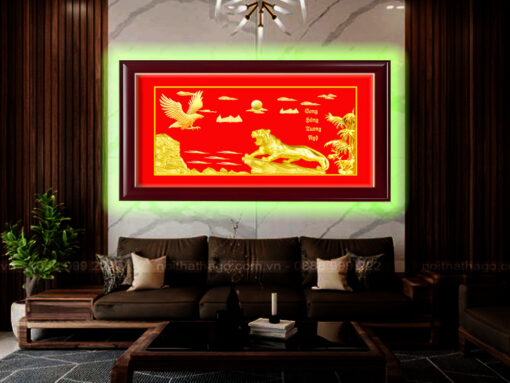 Tranh tặng bạn thân tranh treo phòng khách tranh dát vàng (2)