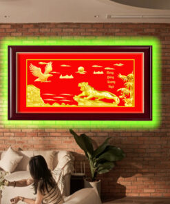 Tranh tặng bạn thân tranh treo phòng khách tranh dát vàng (2)