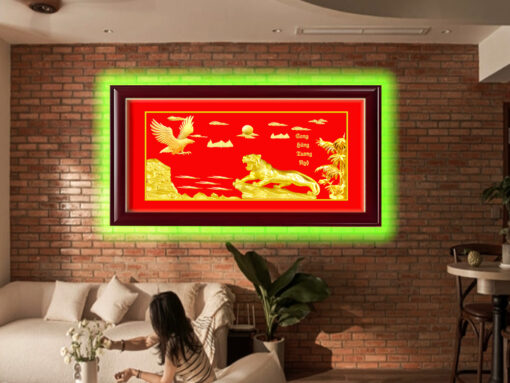 Tranh tặng bạn thân tranh treo phòng khách tranh dát vàng (2)