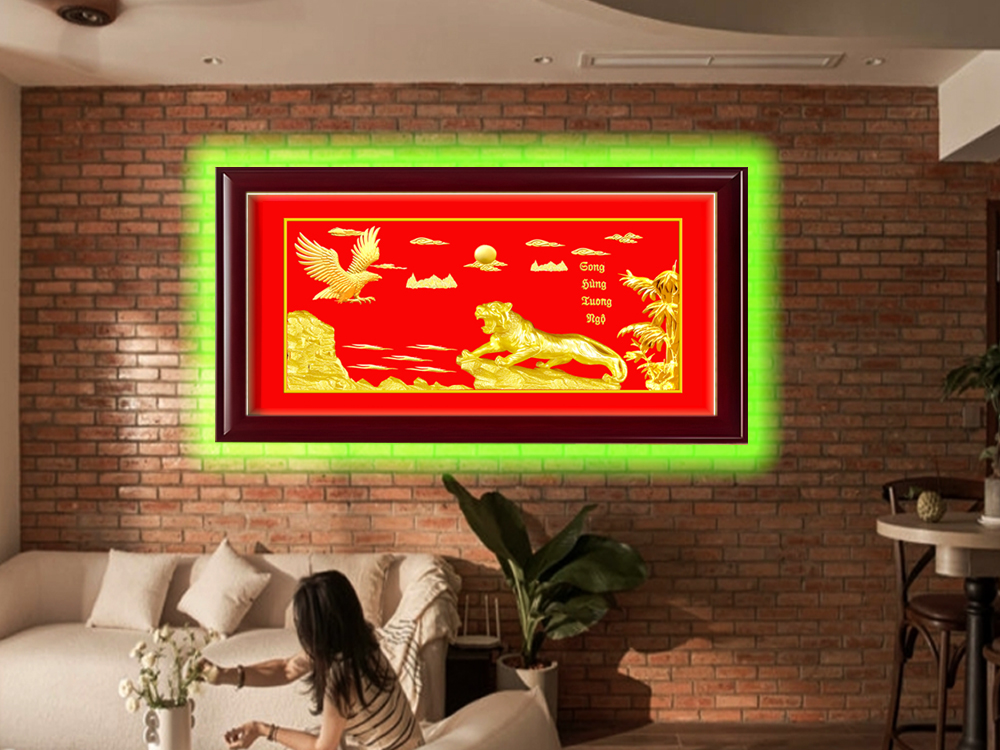Tranh tặng bạn thân tranh treo phòng khách tranh dát vàng (2)
