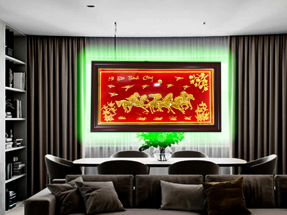 Tranh tặng quán ăn tranh khai trương mã đáo thành công AB