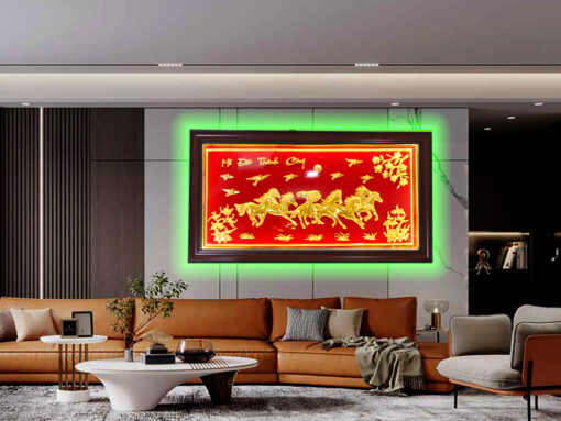 Tranh tặng quán ăn tranh khai trương mã đáo thành công AB